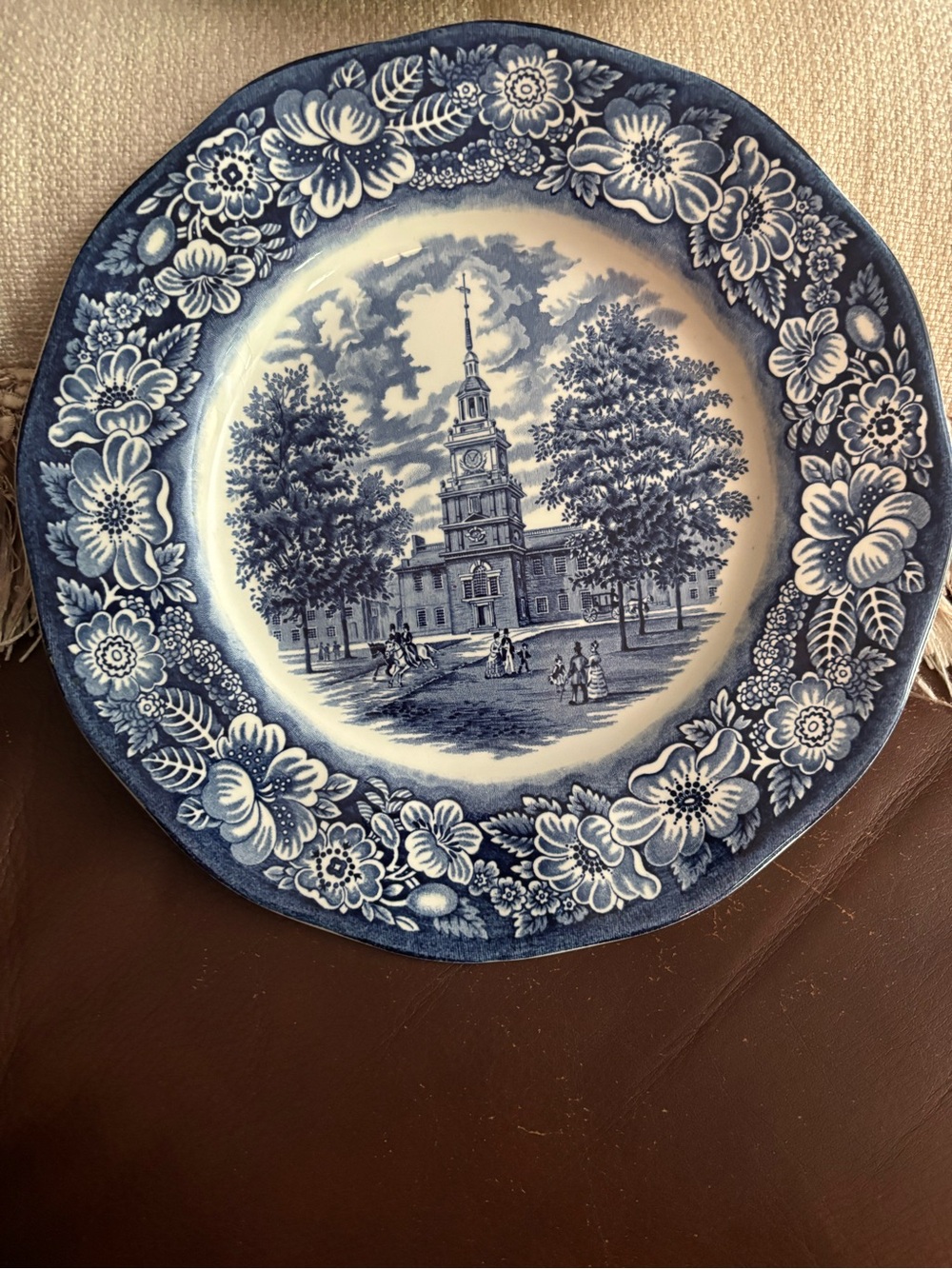 Two Vintage Staffordshire Independence dinner plates